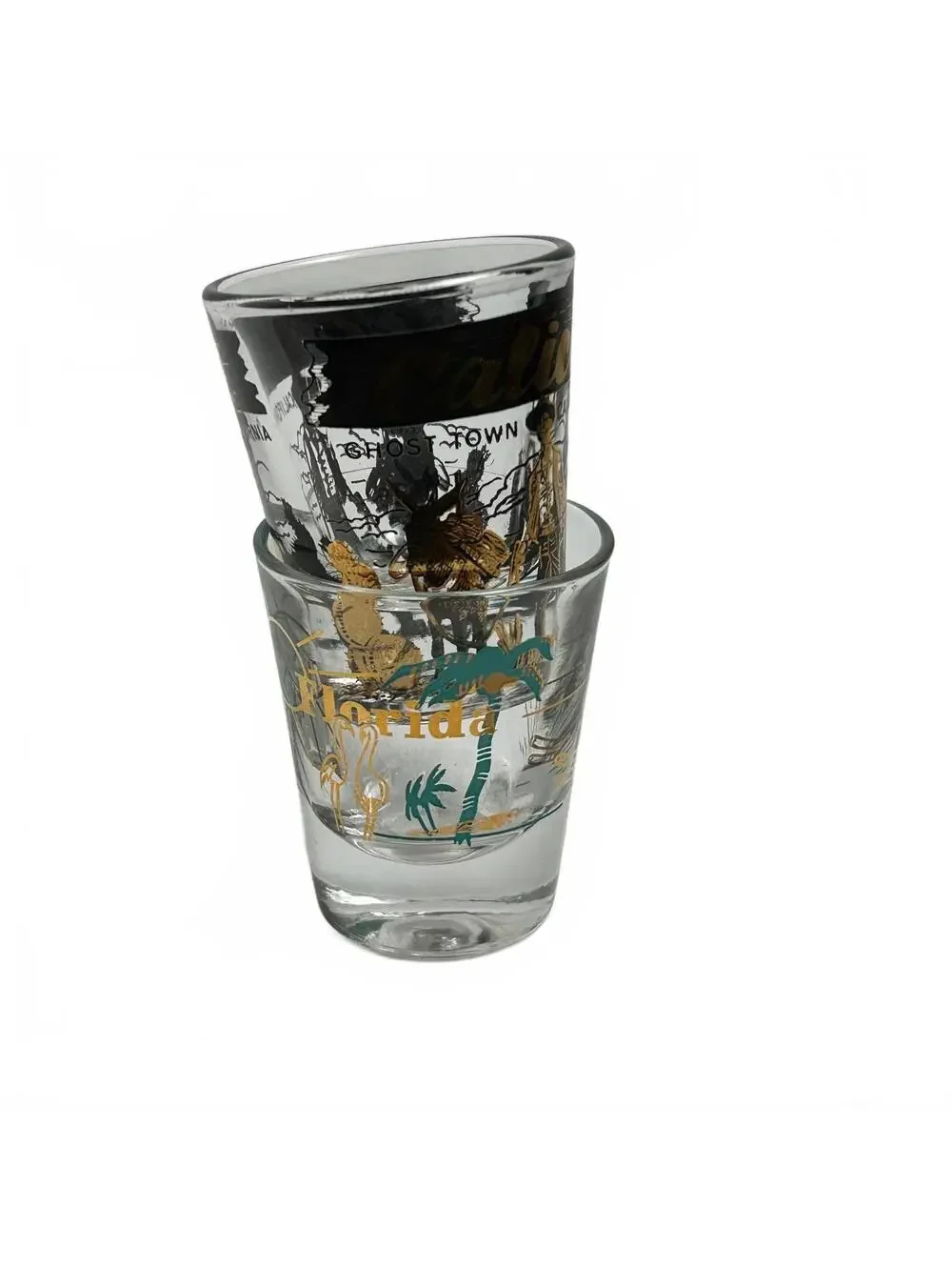 Vintage Florida and Calico Ghost Town, California, Souvenir Shot Glasses
